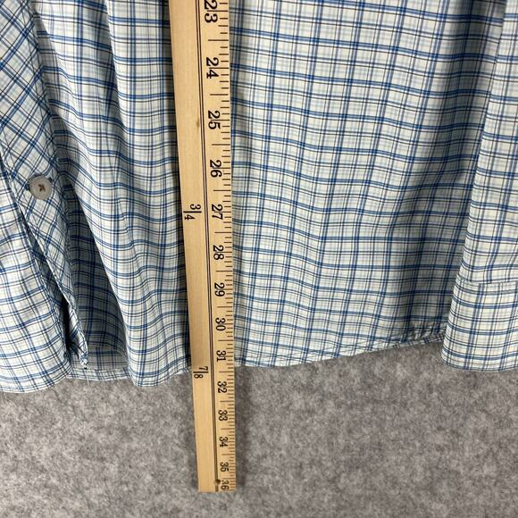 Simms Fishing Shirt Mens XXL 2XL Plaid Button Up Pockets Nylon Outdoor Logo - Picture 9 of 16